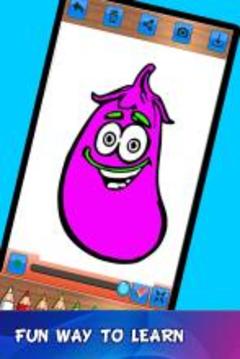 Simple ColorsFruits &Vegetables coloring for kids游戏截图1