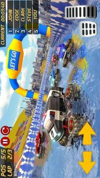 Police Monster Truck Gangster Chase Water Surfing游戏截图4