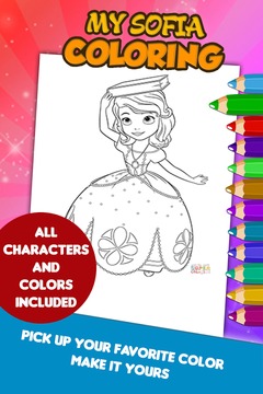 Princess Sofia Coloring Game游戏截图3