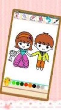 Little Bride and Groom Coloring Book游戏截图1