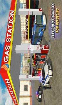 Police Car Wash Service: Gas Station Parking Games游戏截图5