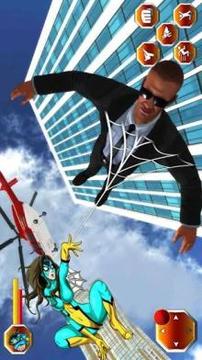 Grand Flying Spider Girl 3D Rescue Game游戏截图2