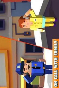 Blocky Police Dad Family: Criminals Chase Game游戏截图2