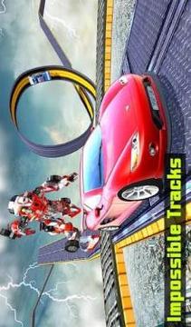 Impossible Race Car Driving Stunts Transform Robot游戏截图5