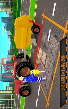 路 施工 砂 起重机 模拟器游戏截图2