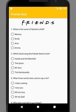 FRIENDS QUIZ Rachel Joey Phoeby Monica Chandler游戏截图2