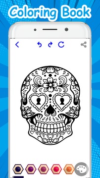 Sugar Skull coloring Mandala 2018游戏截图4