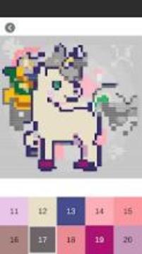 Unicorn Colouring By Numbers - Pixel Art游戏截图4