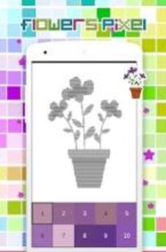 Coloring Flowers Pixel Art, By Number游戏截图5