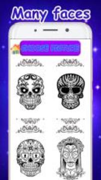 Sugar Skull coloring Mandala book游戏截图2