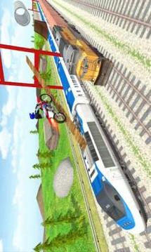 Tricky Bike Train Stunts Trail游戏截图5