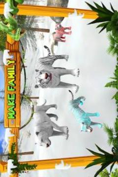 White Wild Tiger Family Survival 3D游戏截图4