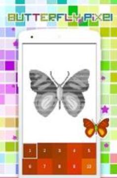 Coloring Butterfly Pixel Art, By Number游戏截图1