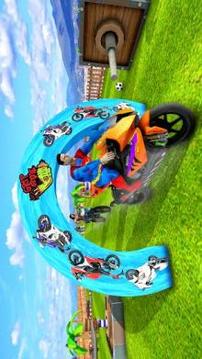 Superhero Color Bike Line Rider Highway Stunts游戏截图3