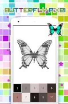 Coloring Butterfly Pixel Art, By Number游戏截图2