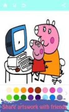 Libro de colorear para Peppa y Pig-Painting Game游戏截图2