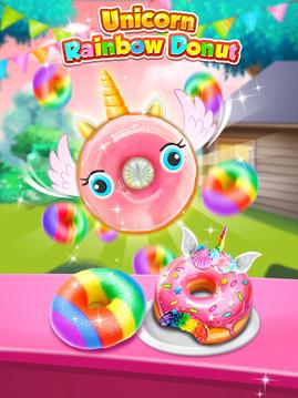 Unicorn Rainbow Donut - Sweet Desserts Bakery Chef游戏截图4