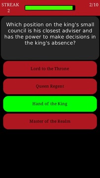 Trivia for Game of Thrones Fan游戏截图2