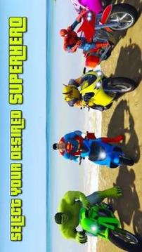 Superheroes Tricky Motorbike Stunt游戏截图4