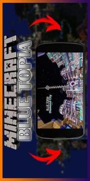 Blue Topia map for MCPE Creation game游戏截图3