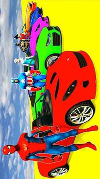 Superhero Car Stunt Racing Supercity Color Cars游戏截图3