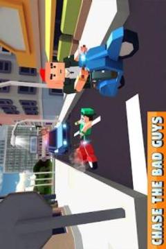 Blocky Police Dad Family: Criminals Chase Game游戏截图4