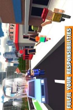 Blocky Police Dad Family: Criminals Chase Game游戏截图3