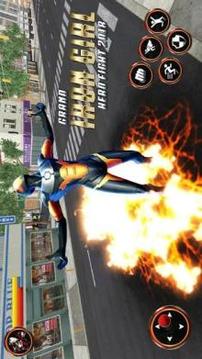 Grand Super Flying Iron Girl Rescue Fight游戏截图1