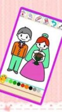 Little Bride and Groom Coloring Book游戏截图3