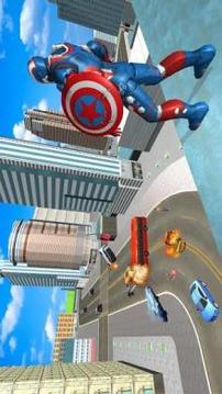 Flying Superhero Captain Robot Crime City Battle游戏截图3