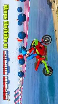 Superheroes Tricky Motorbike Stunt游戏截图2