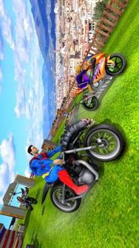 Superhero Color Bike Line Rider Highway Stunts游戏截图2