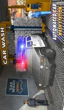 Police Car Wash Service: Gas Station Parking Games游戏截图4