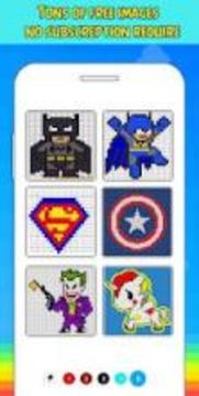 Color By Number Superhero Coloring - Pixel art游戏截图5