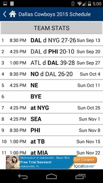 2014 Football Schedule游戏截图3