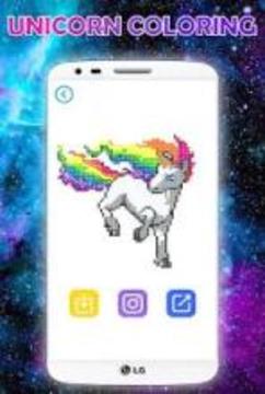 Unicorn Sandbox Coloring by number pixel 2018游戏截图1