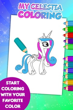 Princess Celestia Coloring Game游戏截图2