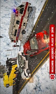 Ambulance Driver Simulator 3D Winter Snow Rescue游戏截图4