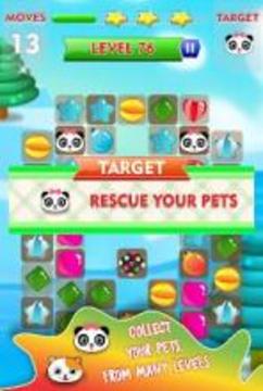 Candies Match 3 : Rescue Your Pets游戏截图1