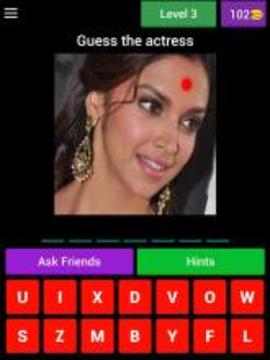 Bollywood Actors Actress Quiz游戏截图1