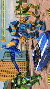 US Police Transform Robot Car Fire Dragon Fight游戏截图1