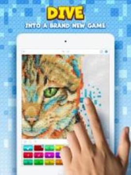 Cross Stitch - Color by Letters Pixel Art Game游戏截图2