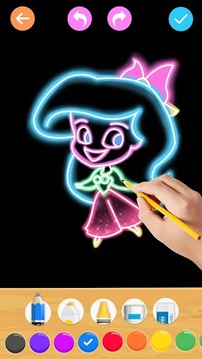 Draw Glow Princess游戏截图3