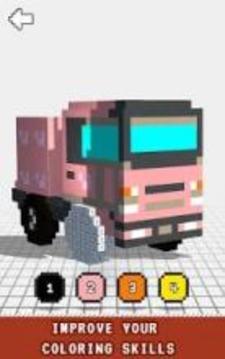 Cars 3D Color by Number: Voxel, Pixel Art Coloring游戏截图3