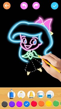 Draw Glow Princess游戏截图2