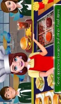 High School Café Girl: Burger Serving Cooking Game游戏截图1