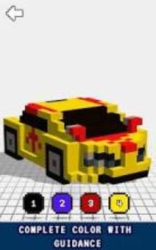 Cars 3D Color by Number: Voxel, Pixel Art Coloring游戏截图2
