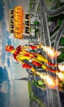 Flame Man Flying Super Hero: City Rescue Mission游戏截图1