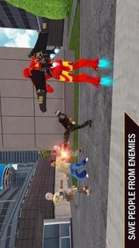 Flying Iron Superhero Man - City Rescue Mission游戏截图1
