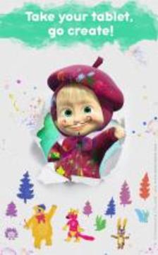 Masha and the Bear: Free Coloring Pages for Kids游戏截图1